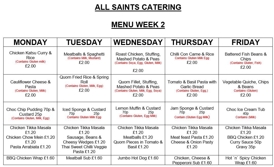 Week 2 Catering