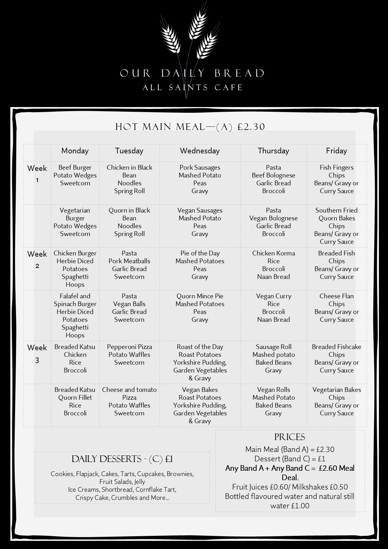 New Menu 2025